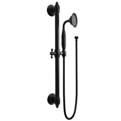 Brass Handheld Shower Head with Wall Mounted Rainfall System & Stainless Steel Slide Bar All-in-One Shower Mixer