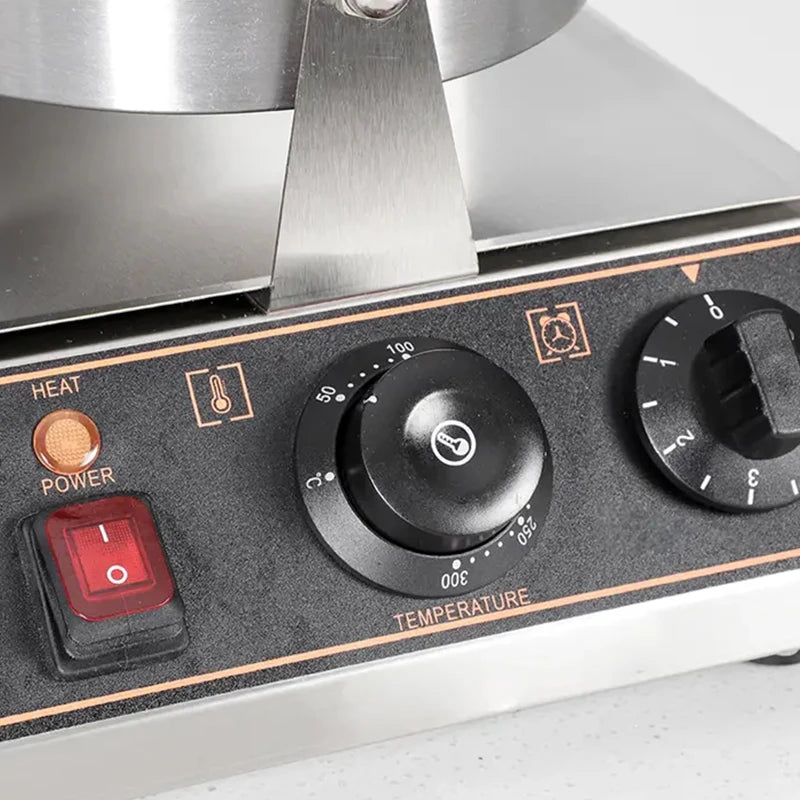Commercial Non Stick Mold, Single Head Electric Waffle Maker, Muffin Maker, Grid Cake Maker, Pancake Maker Paired with Coffee