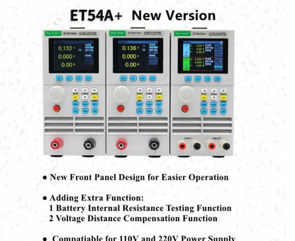 East Tester ET5420A+ 2 Channels Electronic Load Tester, 2x200W Input 0-150V / 0-20Ax2 Programmable  USB Battery  Capacity Tester