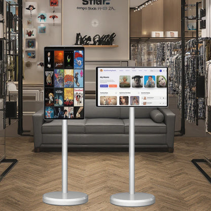 Factory 21.5 Inch Lcd Tv 128gb 6000mah Smart Touch Screen Tv 21.5" Tv Display Mobile Portable Smart Television on Wheels