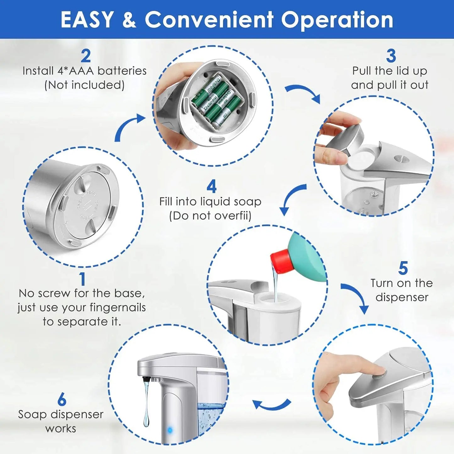 Automatic Soap Dispenser Dish Soap Dispenser Touchless Infrared Motion Sensor Soap Dispenser