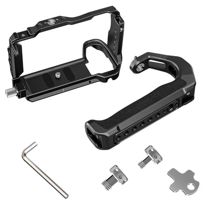 A6700 Camera Cage with Top Handle and Cold Shoe for A6700 Aluminum Alloy Anti-Scratch DSLR Rig Kit Accessories