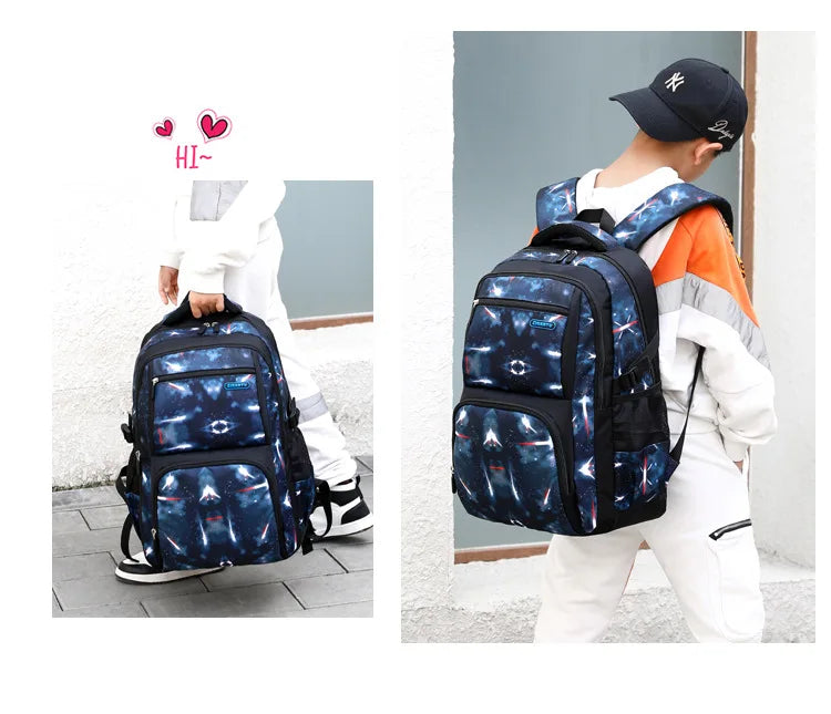 Teenagers Backpacks Boys Fashion Star School Bags Children Travel Bag Kids Knapsack Primary School Backpack Students Bag 9-16Y