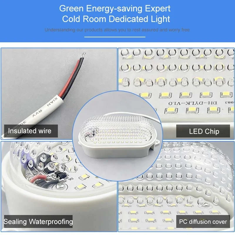 8W IP65 Waterproof Cold Storage LED Lamp for Home Kitchen Cool White Light