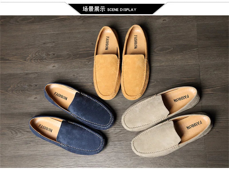 Suede Leather Man Loafers Luxury 2021 Casual Shoes For Men Boat Shoes Handmade Men Slipon Driving Shoes Male Moccasins Zapatos99