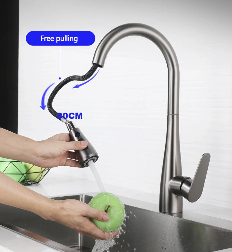 China Supplier Factory Price Torneira Da Bacia Vegetal Preta Pull Out Kitchen Sink Faucet Mixer Tap