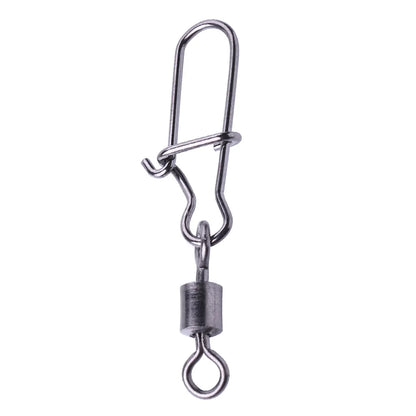 50pcs/bag High Strength Fishing Snap Swivels Ball Bearing Swivels Group Stainless Fishing Accessories