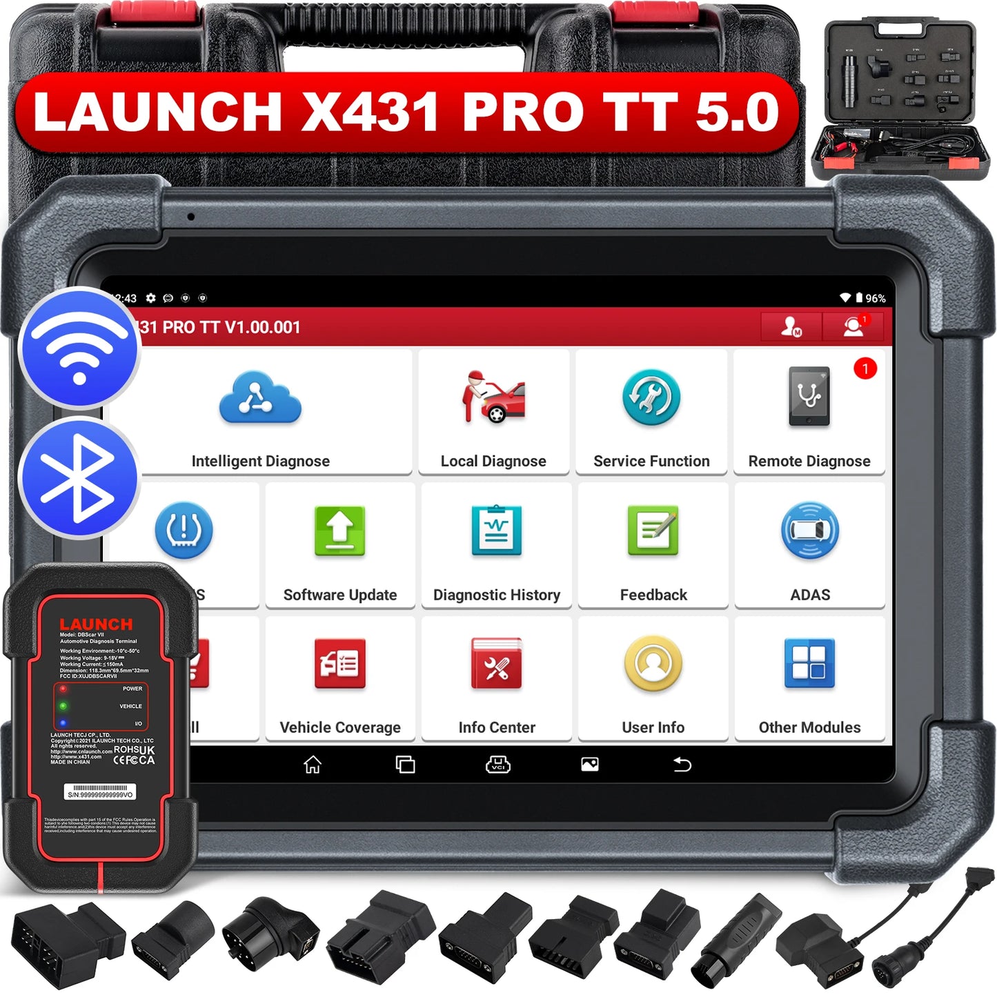 Launch X431 PRO TT Full System Diagnostic Tool Machine for All Cars OBD2 Scanner 2 Years Free Update