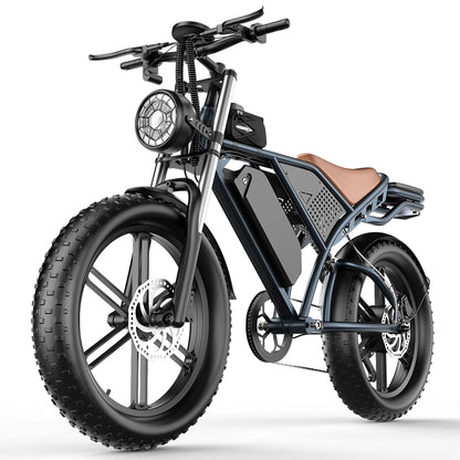 1500W New Lithium Battery Fat Tire 20-inch Electric Snow Bike Fat Bike 48V 20A Beach Off-road Road City Anti-motorcycle Model