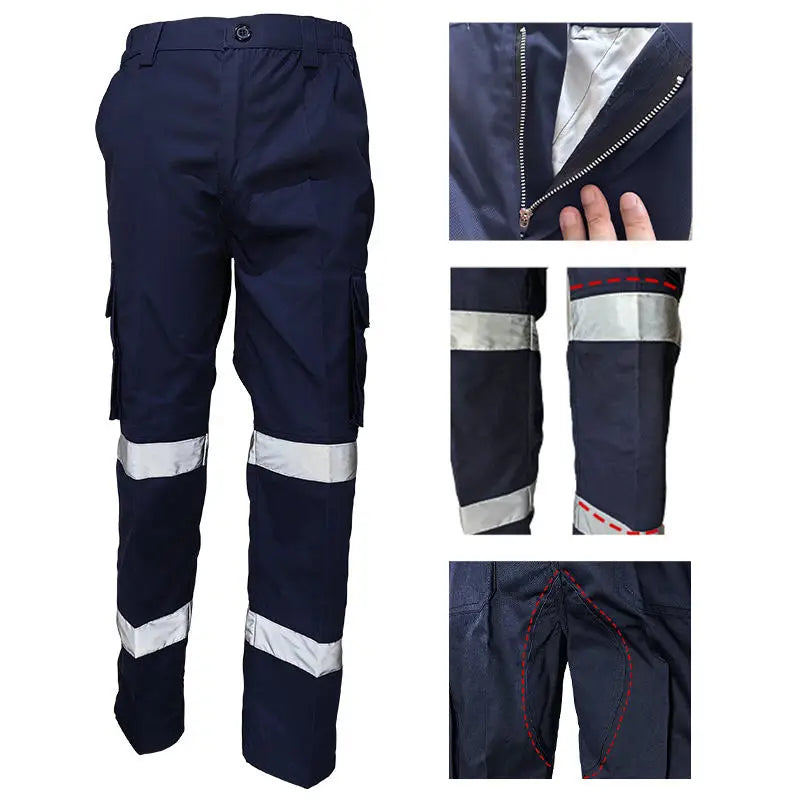 Wholesale Hi Vis Industrial Reflective Safety Working Uniform Clothes Workwear Jacket  with Pants for Men