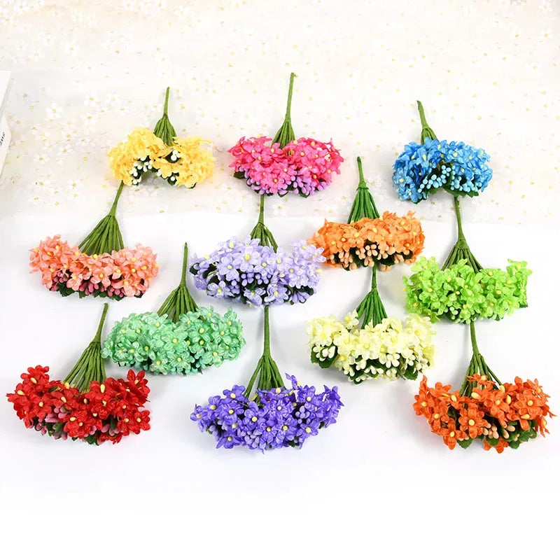 50Pcs/lot Mini Artificial Flower Fruit Stamens Cherry Christmas Plastic Pearl Berries for Wedding DIY Gift Box Decorated Wreaths