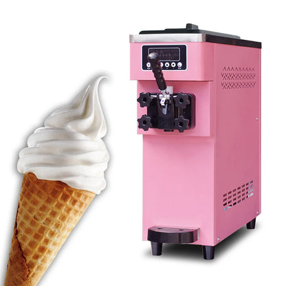 Yinshuo Pink Single-Head Soft Ice Cream Machine Mini Commercial Soft Serve Maker