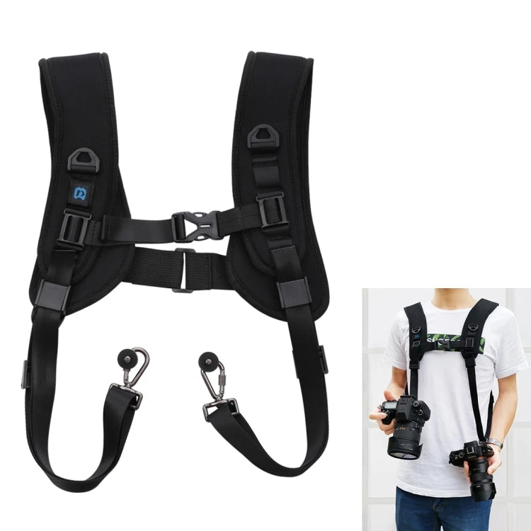 Factory Sell PULUZ Quick Release Double Shoulder Harness Soft Pad Decompression Foam Strap Belt for DSLR Digital Cameras