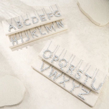 Letter B Moissanite Pendant Chain Pear Cut VVS1 Moissanite Necklace Letter Design Square Moissanite Necklace