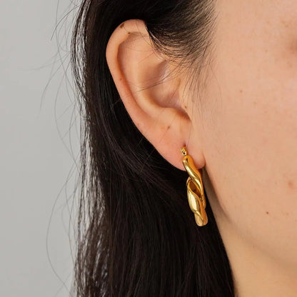 Fashion Stainless Steel Gold Color Long Tassel Earrings for Women Simple Geometric Unique Korean Earrings Wedding Jewelry Gifts