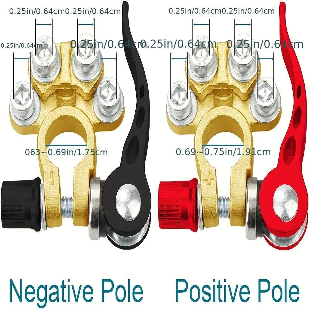 4 Way Battery Terminal Heavy Duty Disconnect Pos Terminal Battery Copper Positive Negative Car Battery Terminal Connector