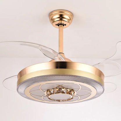 Y040 Wholesale Luxury Crystal Ceiling Fans Remote Control 42inch Invisible Crystal Ceiling Fan Retractable Ceiling Fan