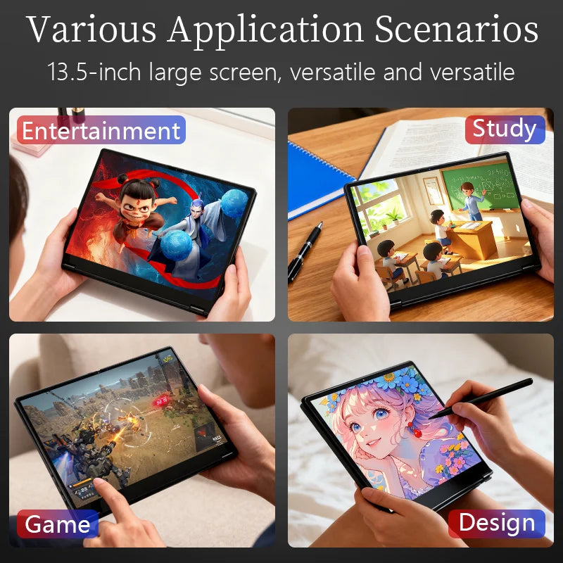 New Yoga 13.5Inch2.2K 360 Degrees Flip Folding Touch Screen Business Office Laptop Windows 11 Pro SSD 128GB/256GB/512GB DDR4