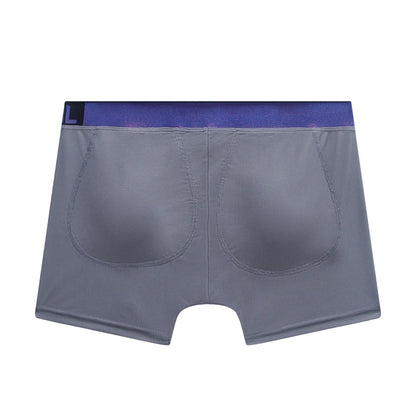 Buttock Lift Men's Low-Rise Boxer Briefs Breathable Knitted Fabric Removable Padding Health Club V-shaped Waistband Waist Logo