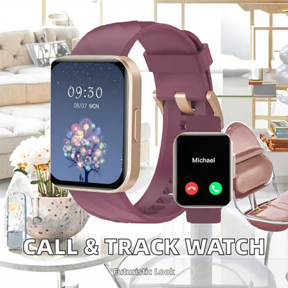 Fitness Tracker Smart Watch for Women Men 1.85\" HD Screen Answer/Make Calls Compatible IPhone/Android IP68 SDK