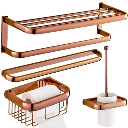 Rose Gold Bathroom Hardware Set Bathroom Accessories Kit Bathroom Towel Rack Set