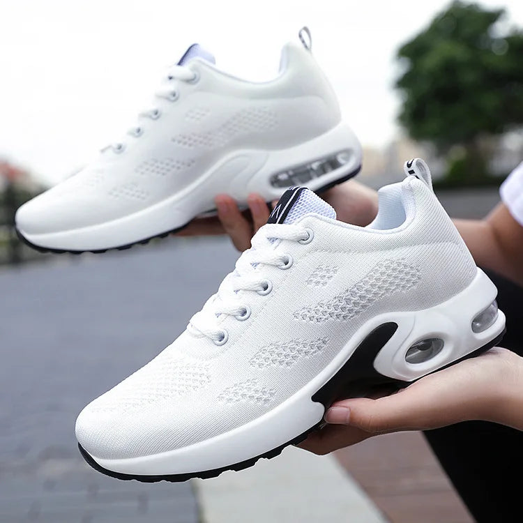 Ladies Casual Running Sneakers New Spring Autumn Fashion Shoes Stock Breathable Lace-Up Sports Shoes for Women
