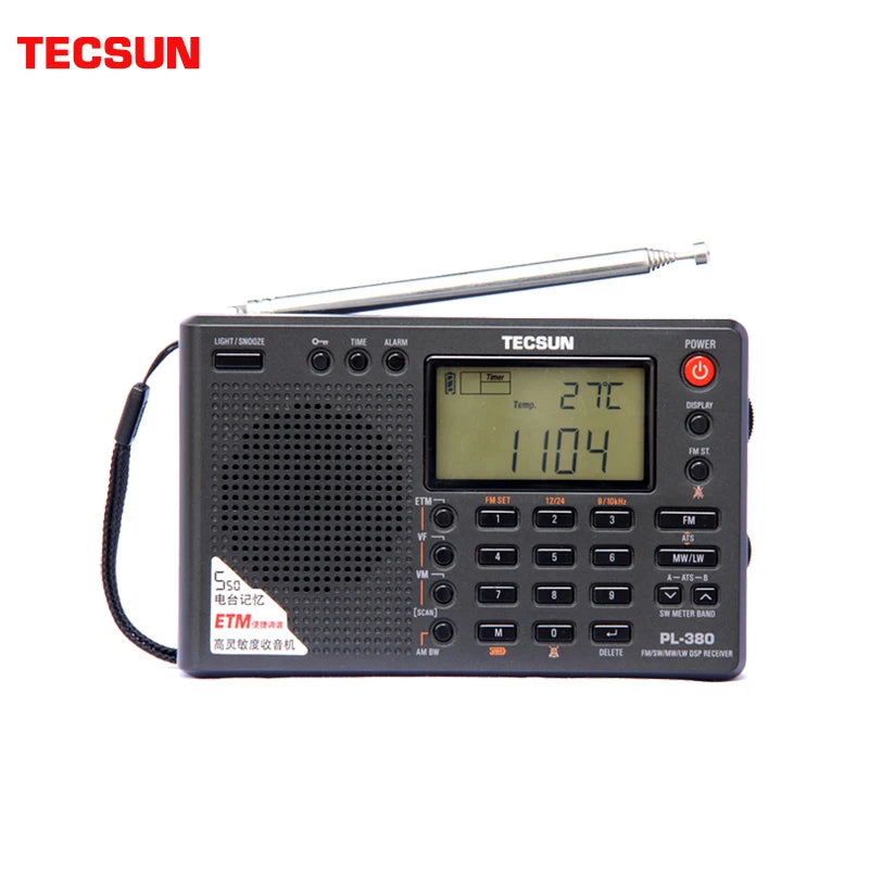 Tecsun PL-380 DSP professional Radio FM/LW/SW/MW Digital Portable Full Band Stereo Good Sound Quality Receiver PL380