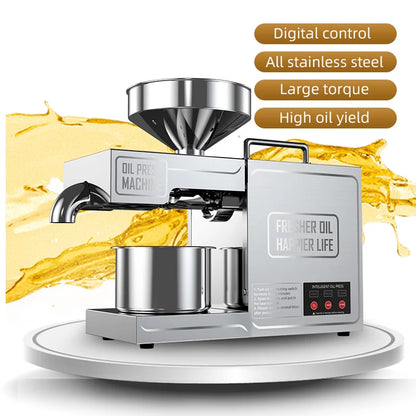 Small 110v Commercial Corn Coconut Palm Oil Extruder 220v Stainless Steel Peanut Sunflower Oil Extrusion Machine