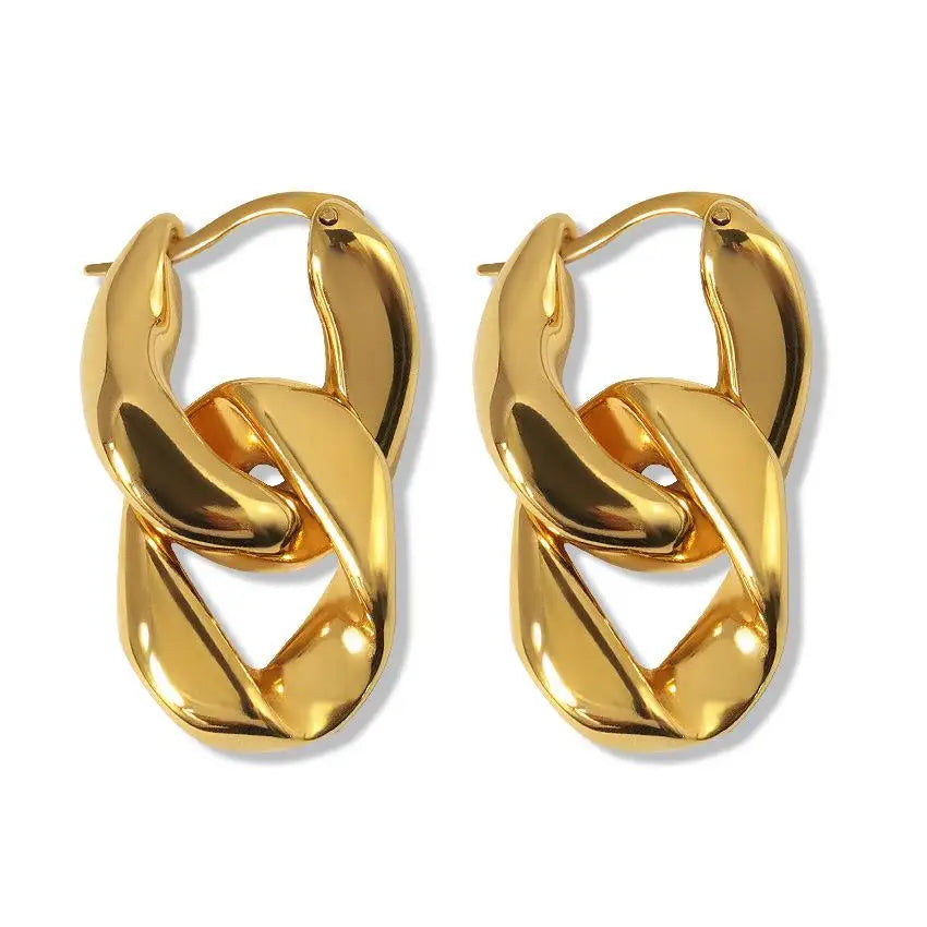 Fashion Stainless Steel Gold Color Long Tassel Earrings for Women Simple Geometric Unique Korean Earrings Wedding Jewelry Gifts