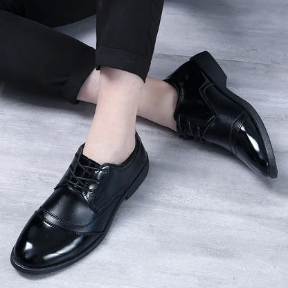 Leather Shoes for Men Business Attire Casual Shoes for British Youth, Leather Shoes for Men Groom's Leather Shoes for Men