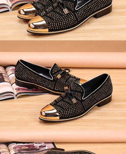 Autumn Metal Soup diamond COW LEATHER Luxurious Commercial affairs Customized Personality Party Socialize Shoes