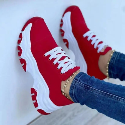 Lace-up Casual Shoes Mujer Ladies Sneakers Shoes Women Height Increasing Shoes