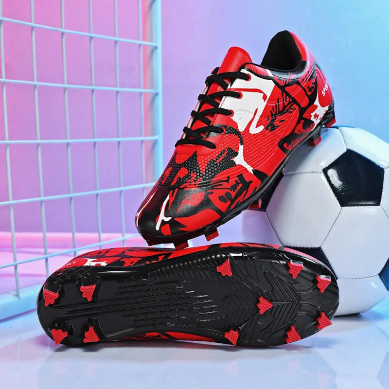 Men Anti Slip Soccer Spikes Shoes Wholesale High Top Youth Football CLeats Boots Artificial Turf Soccer Shoe