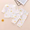 Newborn Children Thickened Warm Cotton Clothes Baby Tie Underwear Monk Suit Spring Fall and Winter Two-Piece Set