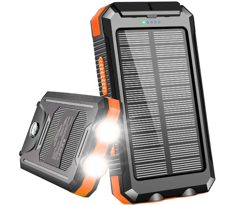 10000mah/20000mAh Fs-005 Waterproof Solar Panel Portable Power Bank Li-Polymer Battery Dual USB Cell Phone Charger