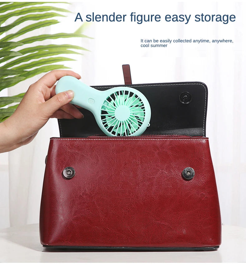 Colorful handheld mini fan portable USB charging convenient creative cool small fan pocket handheld fan summer gift