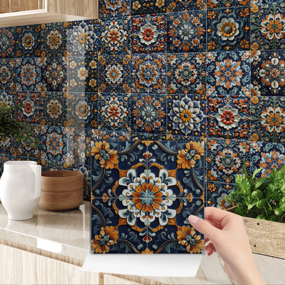 24 Pcs 7.87 X 7.87 Inch Waterproof PVC Backsplash Tile Self Adhesive Tile Stickers Peel and Stick Wall Tiles for Kitchen