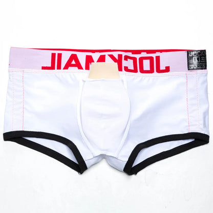 Hip Lift Butt Enhancement Low-Rise Knitted Boxer Briefs Soft Breathable Cotton Daily Casual Removable Front Padding Men's Waist