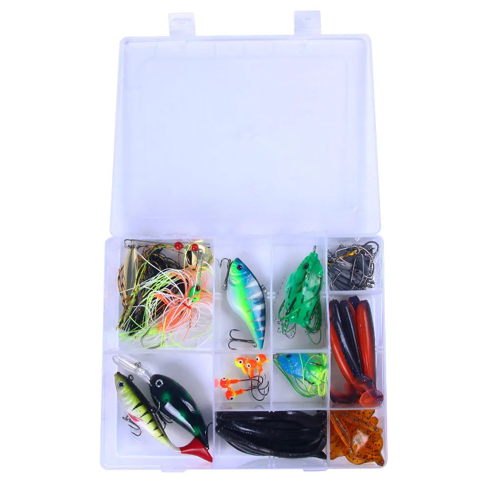 Different Hard Soft Fishing Lure Set Box Frog Hook Shad Spinner Bait Fishing with High Quality
