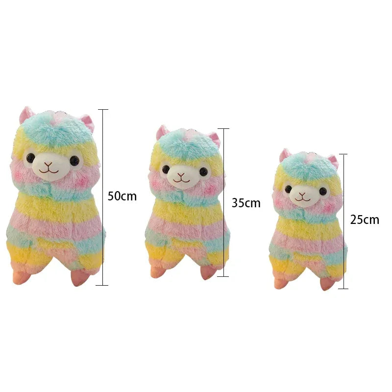 YOMDID 25/35cm/50cm Rainbow Alpaca Plush Cushion Kawaii Stuffed Cushion Cartoon Alpaca Plush Doll Christmas Children Kids Gift