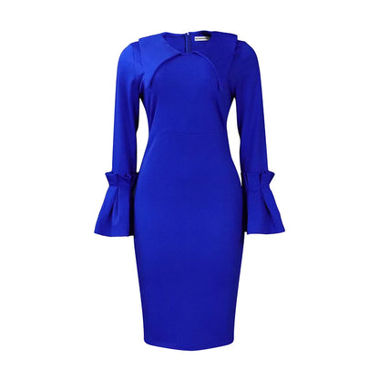 D3201 Foreign Trade Plus-size Women's Dress Fashion Temperament Tongle Professional Bag Pencil Skirt African