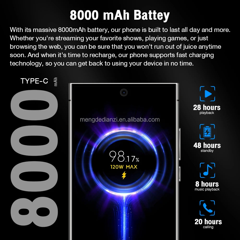 2023 Original Note 20 Ultra Smartphone 16GB+1TB 7.3 Inch AMOLED Screen Android 10.0 Spanish New 2023 Note 20 U1tra Telephone