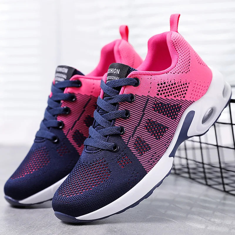 Women's Lightweight Breathable Lace-Up Sport Shoes Casual Outdoor Anti-Slip Sneakers with round Toe for Winter Wholesale
