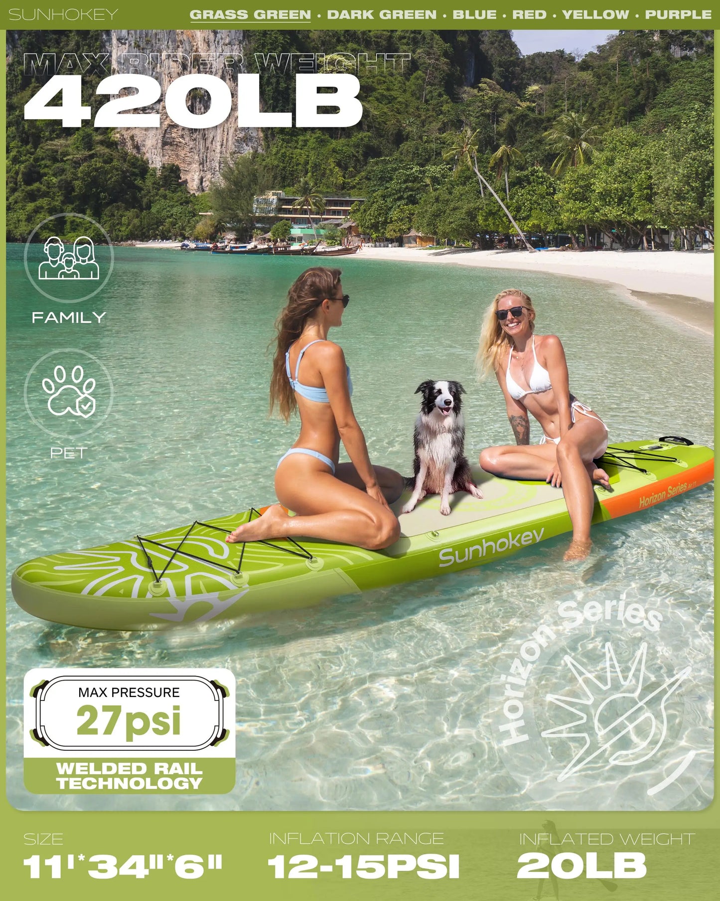 New Product Hot Sale Inflatable Stand up Paddle Board Drop Stitch 420LBS sup Board Paddle Surf Board for All Skill Levels