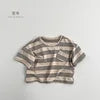 2025 New Breathable Kids Shirts Summer Children's Short Sleeve Striped T-shirt for Boys and Girls Children's Clothes
