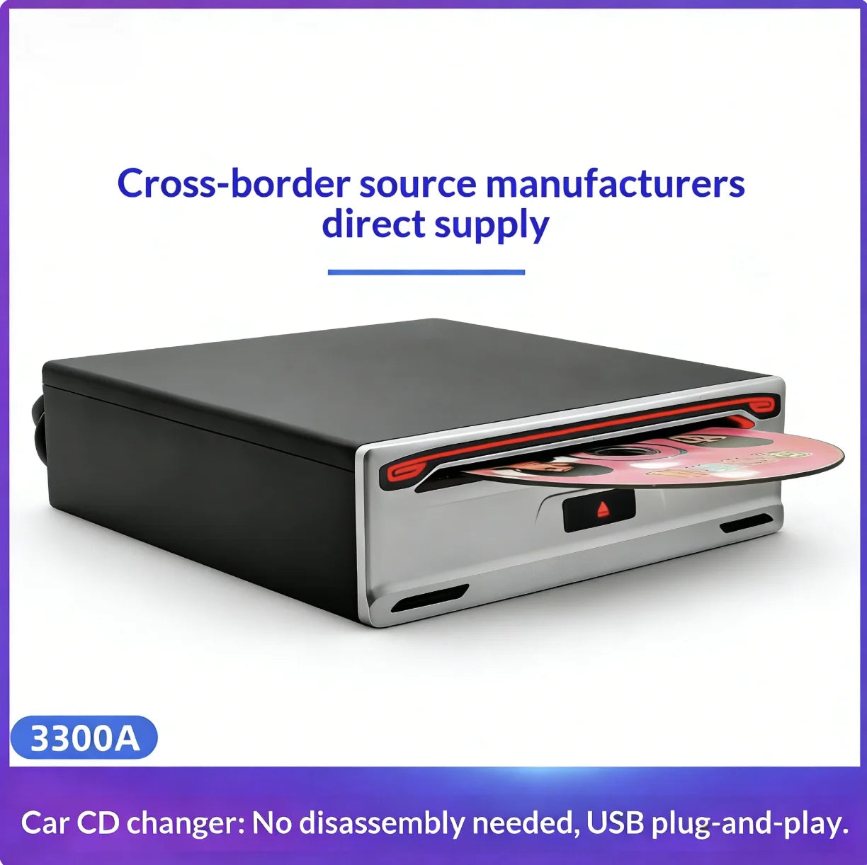 Car for Disc Box USB Optical Drive Android Navigation VCD/CD Player Full Format CD Modification 1 Year Warranty Universal Fit