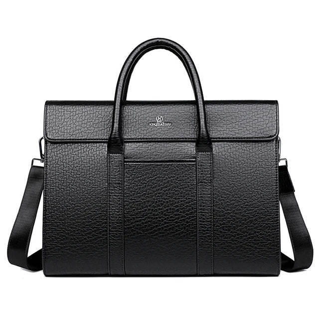 New Style OEM Men's High Quality Business Briefcase PU Leather Computer Soft Bag Single Shoulder Messenger