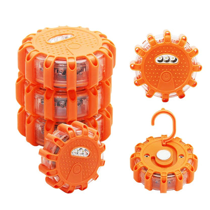 2PCS 3PCS 6PCS Car Emergency Strobe Flashing Warning Light Roof Road Safety Lamp Roadside Orange Beacon Magnetic Base Light