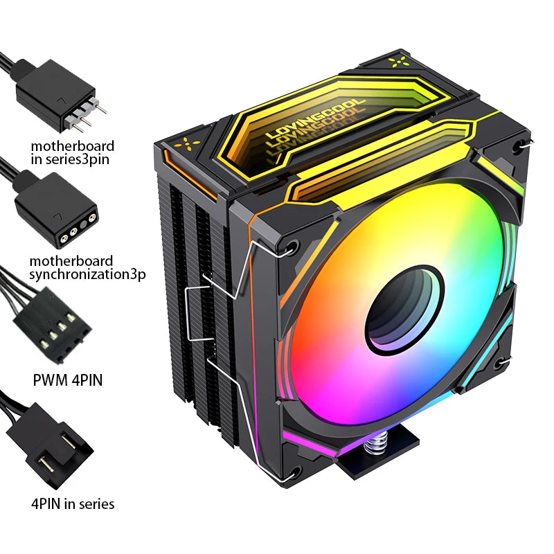 LOVINGCOOL Custom Intel CPU Cooler RGB 115x Radiator PC TDP 220W Quiet Cooler 120mm Cooling Fan for Gaming Case PC CPU Coolers