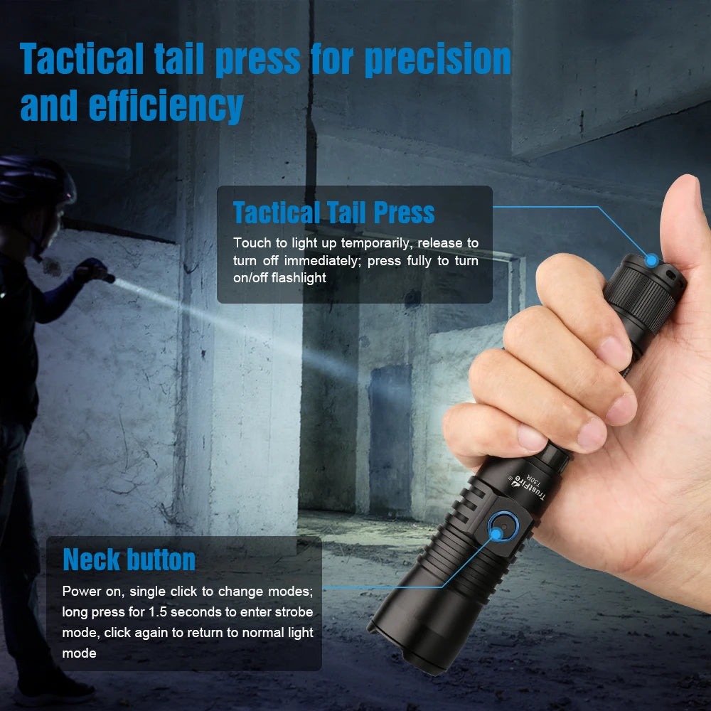 Self Defense Tools TrustFire T30R 460LM LEP Flash Light Torch 1100M White Laser Tactical Torchlight USB Type C LED Flashlight